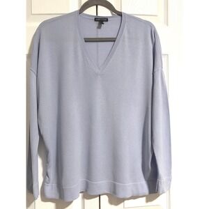 Eileen Fisher Light Blue Tencel Blend V-Neck Sweater Size M F19DQD